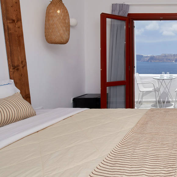 Santorini View Hotel bedroom with sea view
